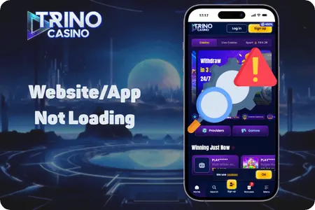 Trino Casino Website  App Not Loading